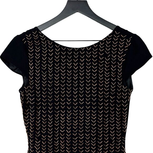 6 Shore Road Black Beaded Mini Dress Size Small Short‎ Sleeve Low Back - Picture 6 of 15